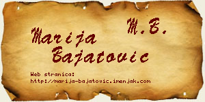 Marija Bajatović vizit kartica